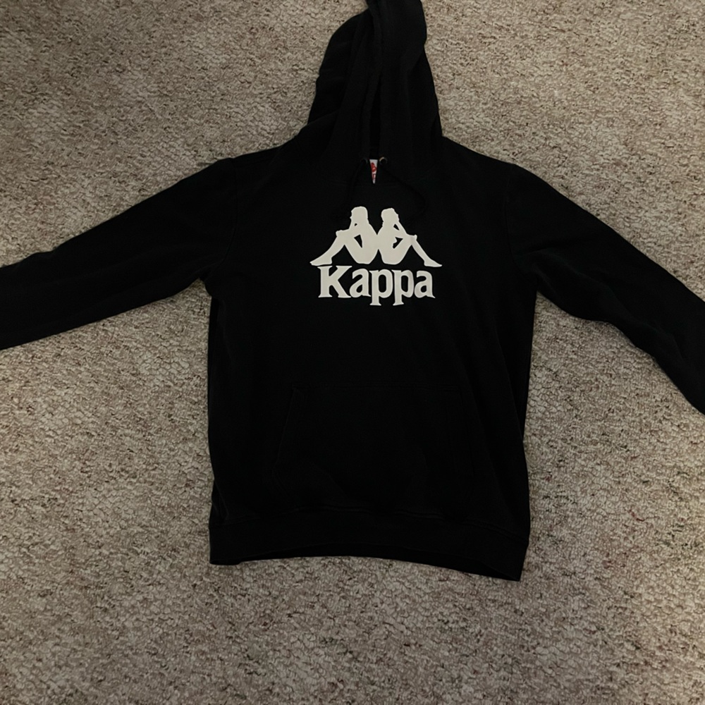 Barley worn black kappa hoodie